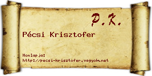 Pécsi Krisztofer névjegykártya