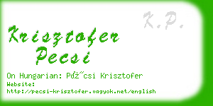 krisztofer pecsi business card